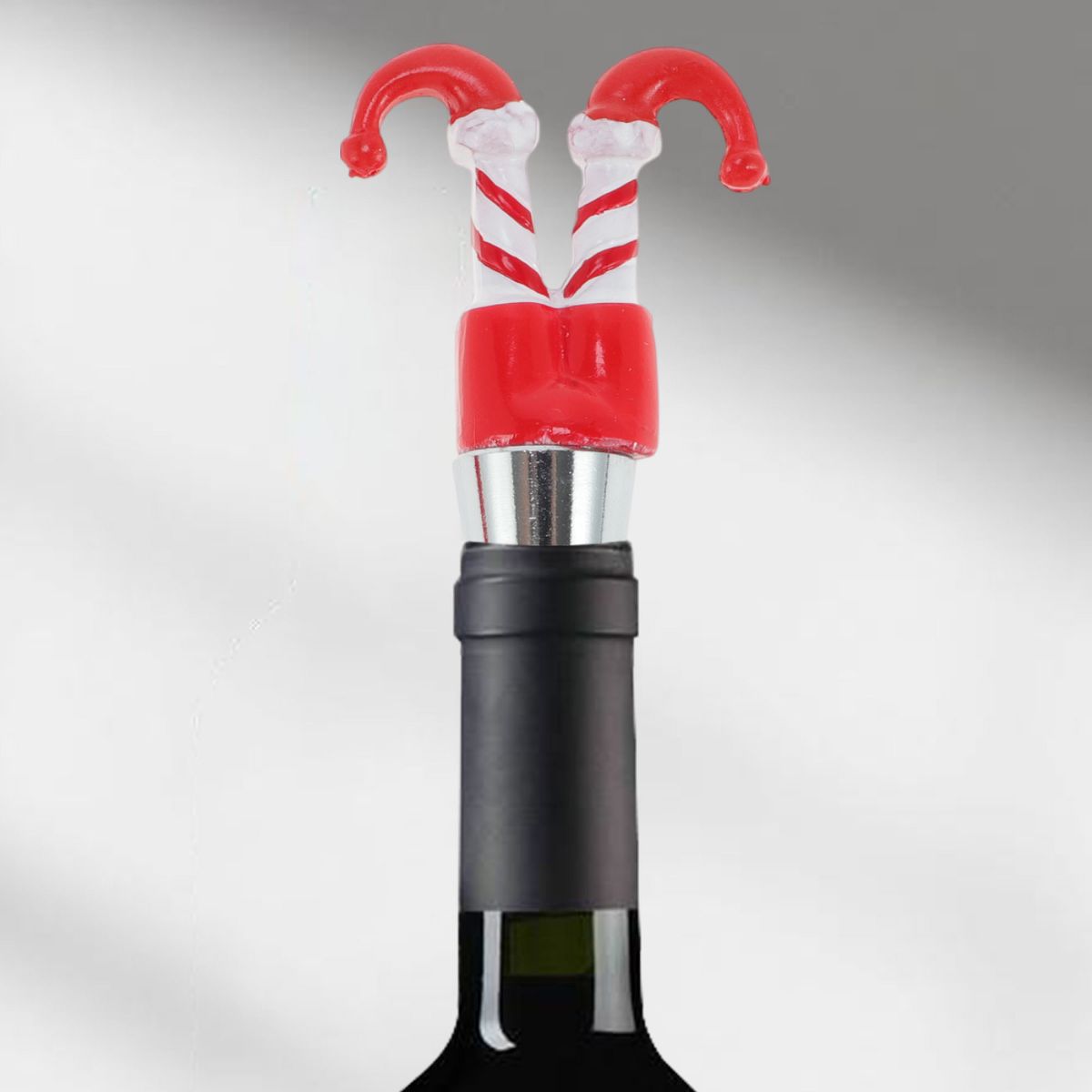 Unique Bargains Christmas Jester Shoe Bottle Stopper Zinc Alloy Resin Silicone 4.33"x1.85"x0.79" 1 Pc - thumbnail 8