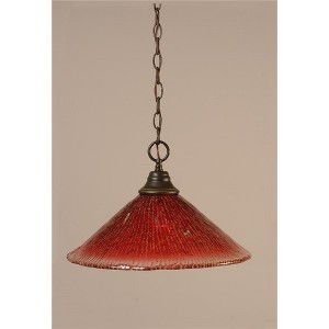 Toltec Lighting Any 1 - Light Pendant in  Dark Granite with 16" Raspberry Crystal Shade - 1 of 1