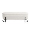 NicBex Modern 52.3" Storage Bench Corduroy Accent Stool with Cushioned Top and Metal Base for Entryway and Living Room - 3 of 4