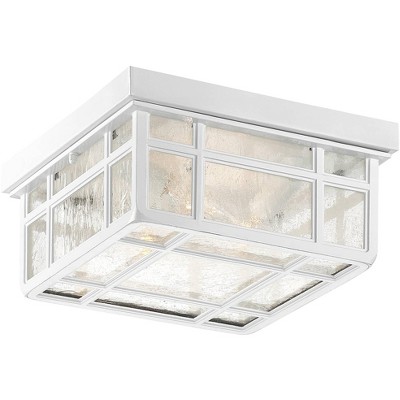 Kathy Ireland J du J Sierra Craftsman 10 1/2"W White Outdoor Ceiling Light