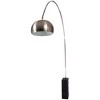 LeisureMod Arco Modern Arched Floor Lamp with Black Round Marble Base and Metal Dome Lamp Shade for Living Room and Bedroom - 2 of 4