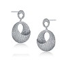 Guili Sterling Silver Round Cubic Zirconia Earrings, Featuring Overlap or Heavy Designs in Silver or Rose Plating for Bold, Elegant Style - 3 of 3