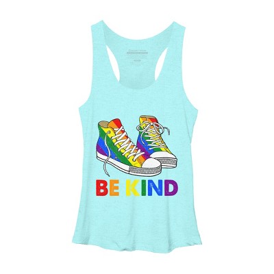 Adult Design By Humans Be Kind Sneakers LGBTQIA PrideBy Legato Tendo Racerback Tank Top