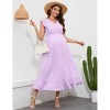 Coolmee Women Summer Maternity Maxi Dress Casual V Neck Ruffle Sleeve Tiered A Line Flowy Long Sundress with Pockets - 2 of 4