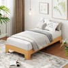 Wood Platform Bed Frame - No Box Spring Needed, 10.24" Storage Clearance, Wooden Slats, Pine/Sandalwood/Walnut Finish, Easy Assembly - 3 of 4