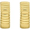 14k Yellow Gold 15mm Ribbed C-Hoop Earrings - 3 of 4