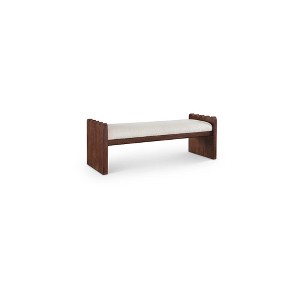 Meridian Furniture,Sonia Velour Fur Fabric Bench - 1 of 4