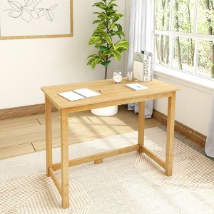 Plank+Beam Solid Wood Writing Desk, Simple Desk for Bedroom, Home Office Study Desk, 39.5" - 1 of 4