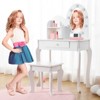 Kids Vanity, Vanity Desk with Mirror Lights, Girls Vanity with Drawers & 3 Light Modes - 2 of 4