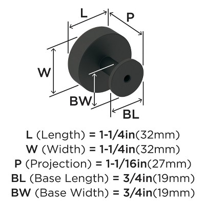 Modern Oil-Rubbed Bronze Round Cabinet Knob with Mounting Hardware