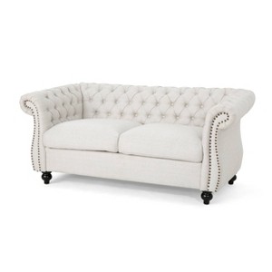 Somerville Traditional Chesterfield Loveseat - Christopher Knight Home - 1 of 4