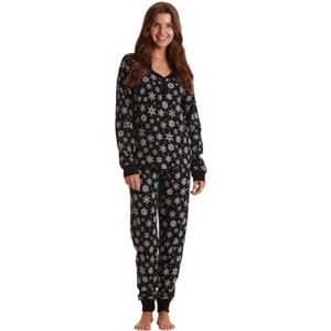 #followme Buffalo Plaid 2 Piece Thermal Pajama Set for Women -Jogger Winter Christmas PJs - 1 of 3