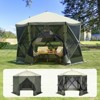 VEVOR Pop Up Gazebo Tent, Pop-Up Screen Tent 6 Sided Canopy Sun Shelter, 10x10FT Quick Set Screen Tent with Mosquito Netting, Army Green - 2 of 4