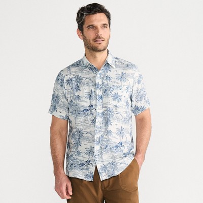 Lands' End Men's Traditional Fit Short Sleeve Linen Shirt