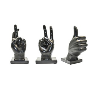 Adam & Friends Fingers Crossed, Peace Sign, Thumbs Up Sculpture | 3-Pack - 1 of 4