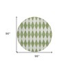 Green And Ivory Geometric Washable Indoor Outdoor Area Rug - 3 of 4