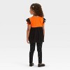 Toddler Girls' Halloween Short Sleeve Cat Set - Cat & Jack™ Orange - image 2 of 4