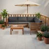 Whisen Acacia Wood Outdoor Sofa Couch Set & Patio Sectional Conversation Sofa with Coffee Table & Water-Resistant Cushions - 2 of 4