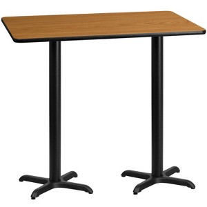 Emma and Oliver 30"x60" Rectangular Laminate Bar Table with 22"x22" Bases - 1 of 2