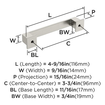Brushed Nickel 4.56" Traditional Bar Pull with Mounting Hardware