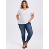 GRACE & GRANDEUR Women's Plus Size Eyelet Embroidered Lace Short Sleeve V Neck Dressy Casual Blouses - 2 of 4