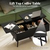 Tangkula Lift Top Coffee Table w/ Split Top & 2 Hidden Compartments Tapered Metal Legs - 4 of 4