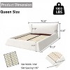 GDFStudio Upholstered Platform Solid Wood Bed with Special Shaped Velvet Headboard - 3 of 4