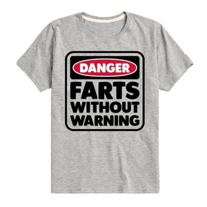 Boys' - Instant Message - Danger Farts Without Warning Short Sleeve Graphic T-Shirt - 1 of 4