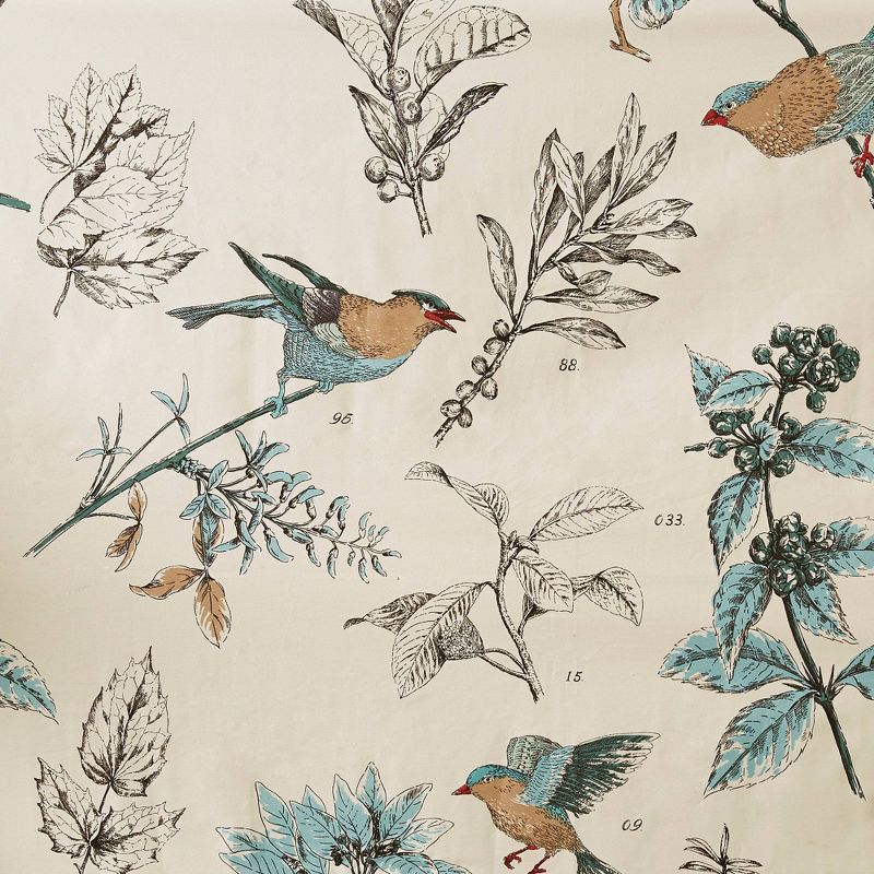Ramsey Birds Cotton Printed Shower Curtain Khaki, 5 of 9