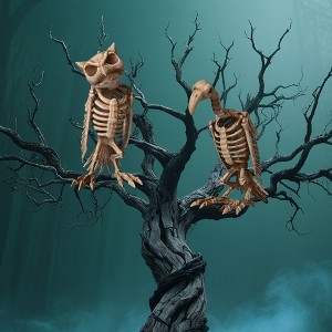 Yescom 1 Pcs Vulture and 1 Pcs Owl Skeleton Halloween Decoration Buzzard Bird Props 2025 - 1 of 4