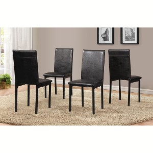 PAGED Minimalistic Dining Chairs Set of 4 Faux Leather Dining Room Chairs with Metal Frame for Living Room, Kitchen - 1 of 4