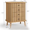 Acekool 4-Drawer Boho Dresser - Natural Wicker Storage with Black Accents & Wood Legs - 2 of 4