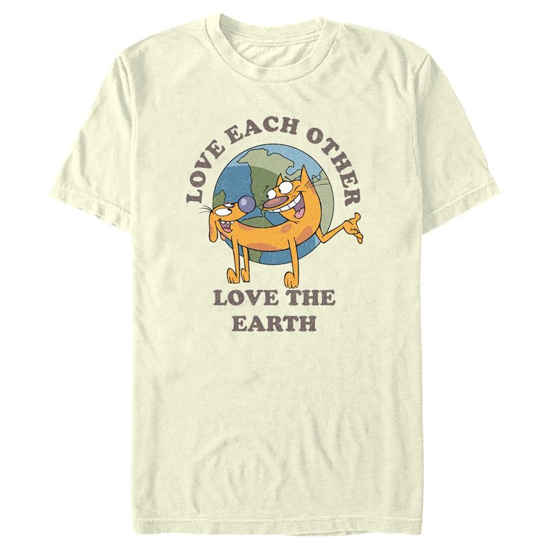 Men's Catdog Love the Earth T-Shirt, 1 of 5