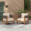 Christopher Knight Home Monroe Patio Modern Acacia Wood Club Chair with Cushions - 2 of 4
