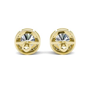 18k Gold Plated Halo Stud Earrings with Simulated Diamonds Gift for Women - 1 of 4