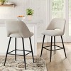 Edwin 26.5" inches Fabric Counter Height Stools,Armless Upholstered Counter Stools With Backs Set Of 4,Black Metal Frames-Maison Boucle - 3 of 4