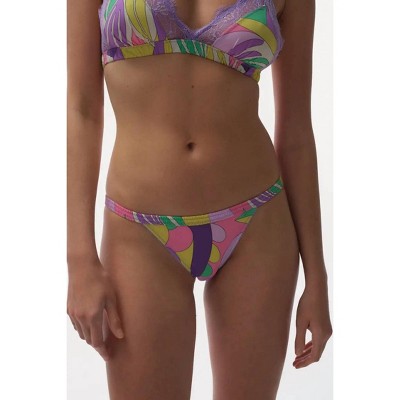Women's Wild Rose Lila Print Bikini Briefs - Love Stories