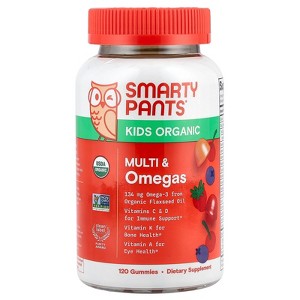 SmartyPants Organic Kids Multivitamin, Daily Gummy Vitamins: Probiotics, Vitamin C, D3, Zinc, & B12 for Immune Support, Energy & Digestive Health, - 1 of 3