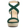 Allegra K Women's Back to College Slingback Crisscross Espadrille Wedges Heel Sandals - 2 of 4
