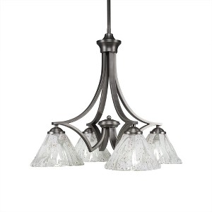 Toltec Lighting Zilo 4 - Light Chandelier in  Graphite with 7" Italian Ice Shade - 1 of 1