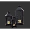 Black Metal Lanterns Set – 11.5", 16", 24" Height – Glass Paneled for Candles or Decor By Melrose - 3 of 3