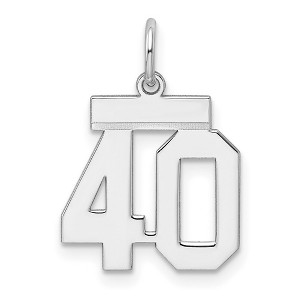 Black Bow Jewelry Sterling Silver, Athletic Collection, Small Polished Number 40 Pendant - 1 of 4