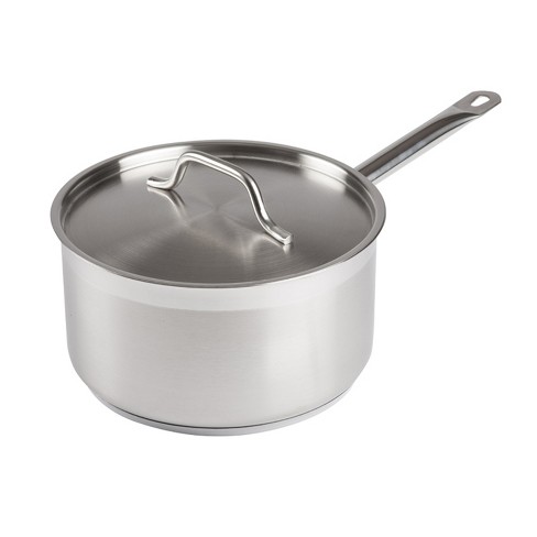Winco Sauce Pan With Cover, Stainless Steel, 6 Quart : Target