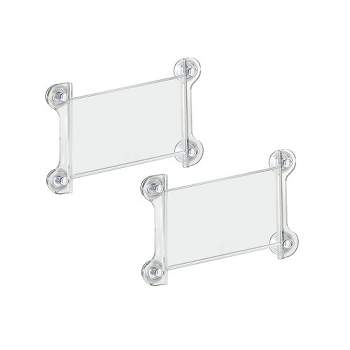 Azar Displays Clear Acrylic Window/Door Sign Holder Frame with Suction Cups 8.5''W x 5.5''H, 2-Pack