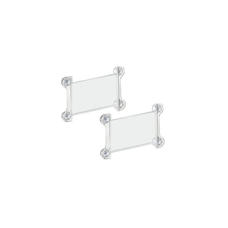 Azar Displays Clear Acrylic Window/Door Sign Holder Frame with Suction Cups 8.5''W x 5.5''H, 2-Pack, 1 of 10