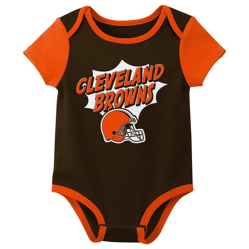 NFL Cleveland Browns Infant Boys&#39; 3pk Bodysuit, 4 of 5
