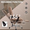 TopComfy Accent Chairs Heated Reclining Massage Office Chair with Adjustable Height and Footrest Comfort Chair for Office, Brown, 26.5"*28.3"*46.8" - 3 of 4