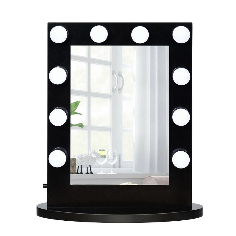 Costway Wall Mounted Vanity Mirror Hollywood Makeup Dimmer Light Black, 2 of 11