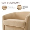 Vipbear Set of 1/2 Swivel Barrel Accent Chair,Round Chenille/Faux Leather Living Room Arm Chairs,Modern Upholstered Comfty Chairs,Small Club Armchair - 3 of 4