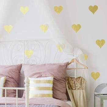 Heart Peel and Stick Wall Decal Gold - RoomMates